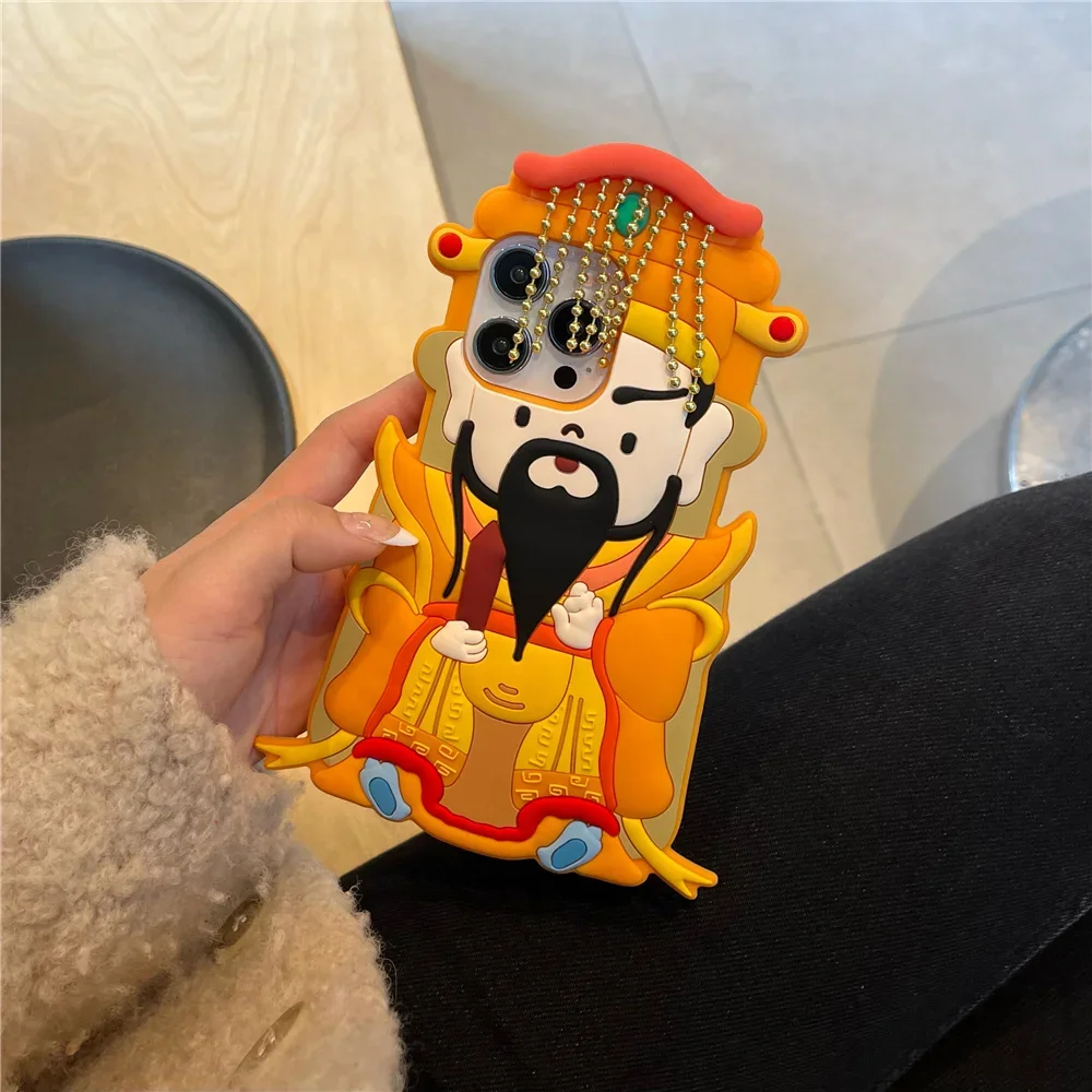 3D Cartoon Funny Innovative God Model Phone Case for iphone11 12 13 14 15 Pro Max Shockproof Protective Jade Emperor