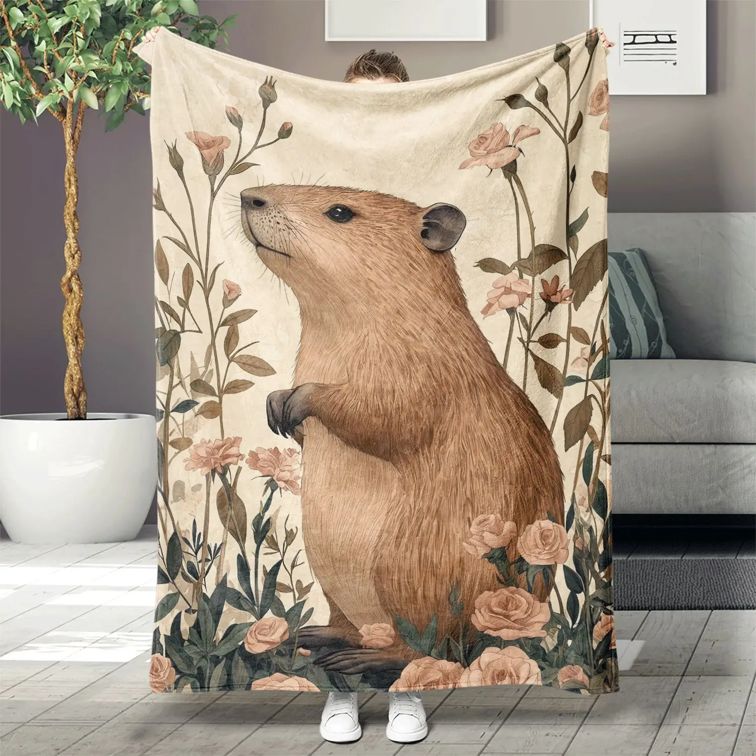 

Multicolor Mouse Print Flannel Blanket - All-Season Throw for Living Room, Sofa, Office, Pets, Outdoor Beach Camping