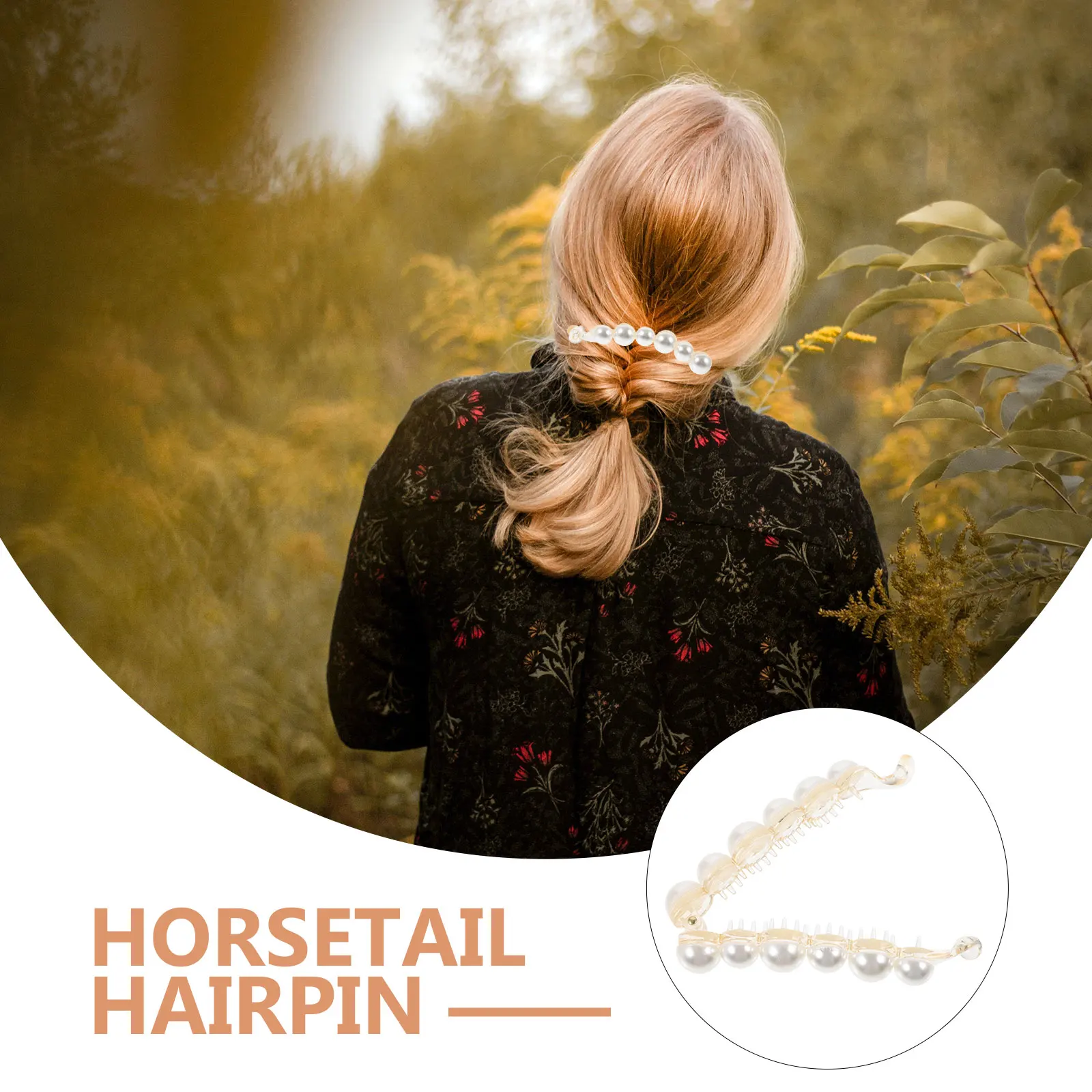 

Pearl Clip Bridesmaid Comb Clips Women White Chain Fishtail Ponytail Barrettes Pearl Clincher Combs Hair Clasp Thick Thin Long