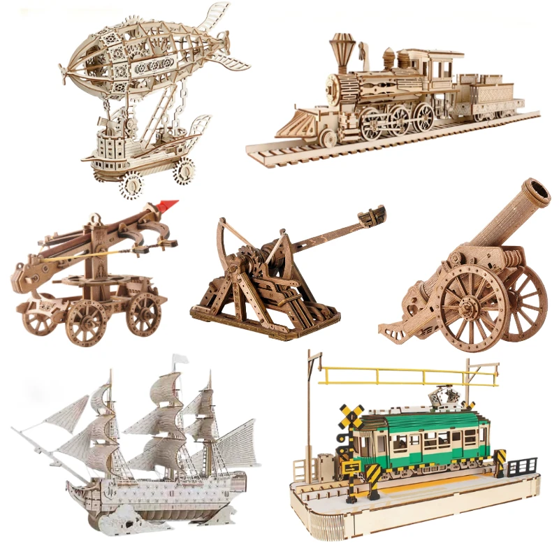 

3D DIY Wooden Model Kit Puzzle Assembly Wood Craft Ornament for Bedroom & Living Room Desktop Decor Puzzle Gifts