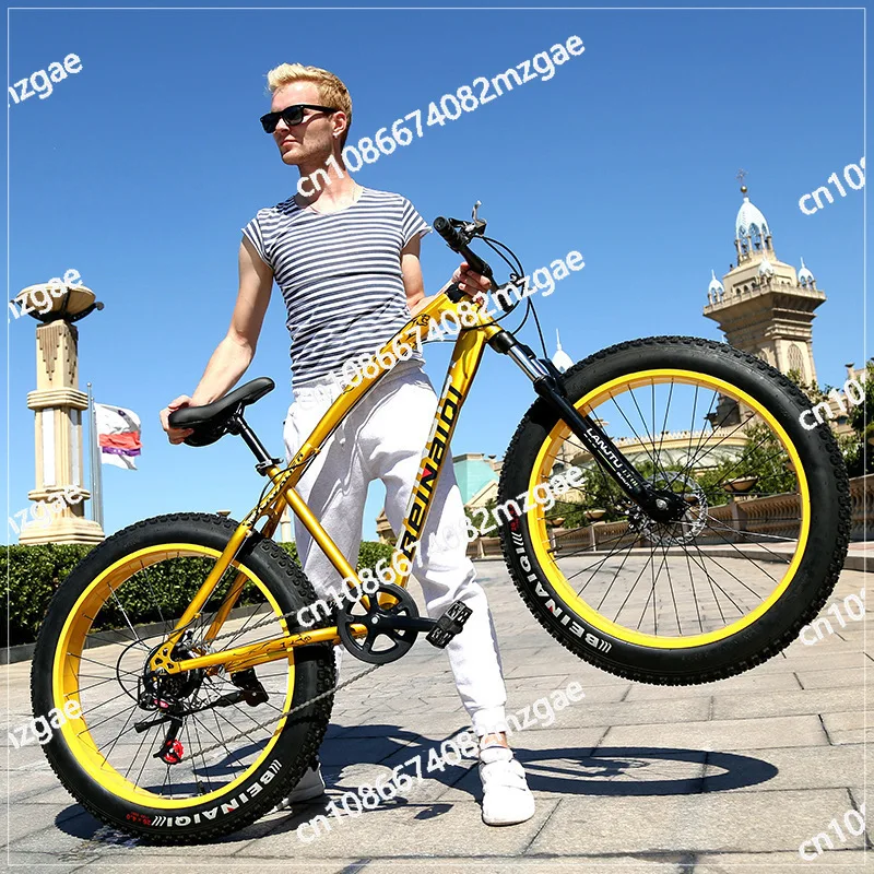 Mountain bike 26 inch 4.0 fat tire adult student variable speed bike 24 inch off-road snowmobile