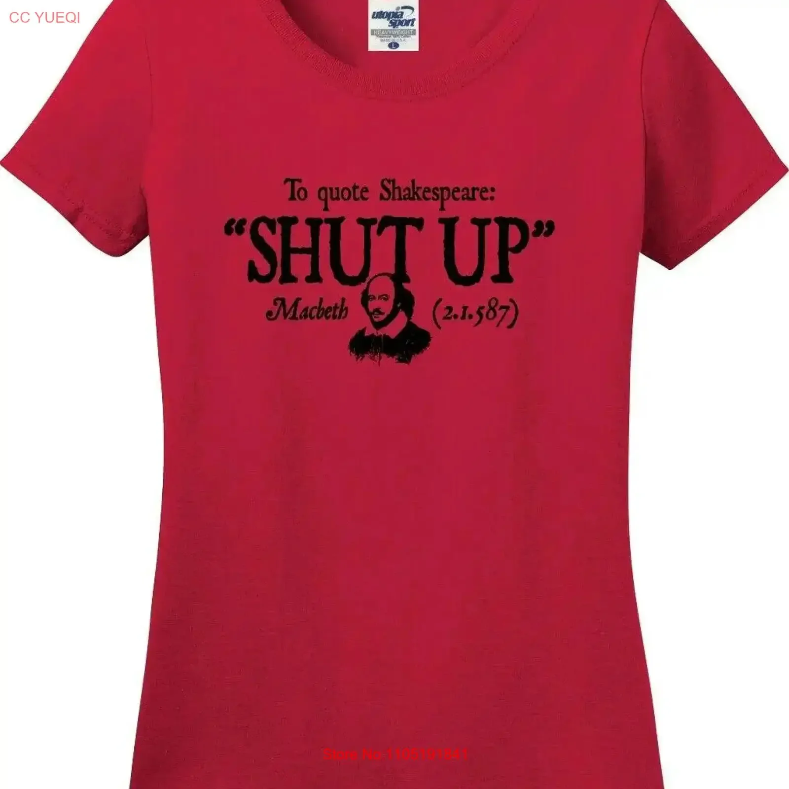To Quote Shakespeare Shut Up Funny Missy Fit Ladies T Shirt S 3X vintage Washed fashion Casual homme Stretched Stylish