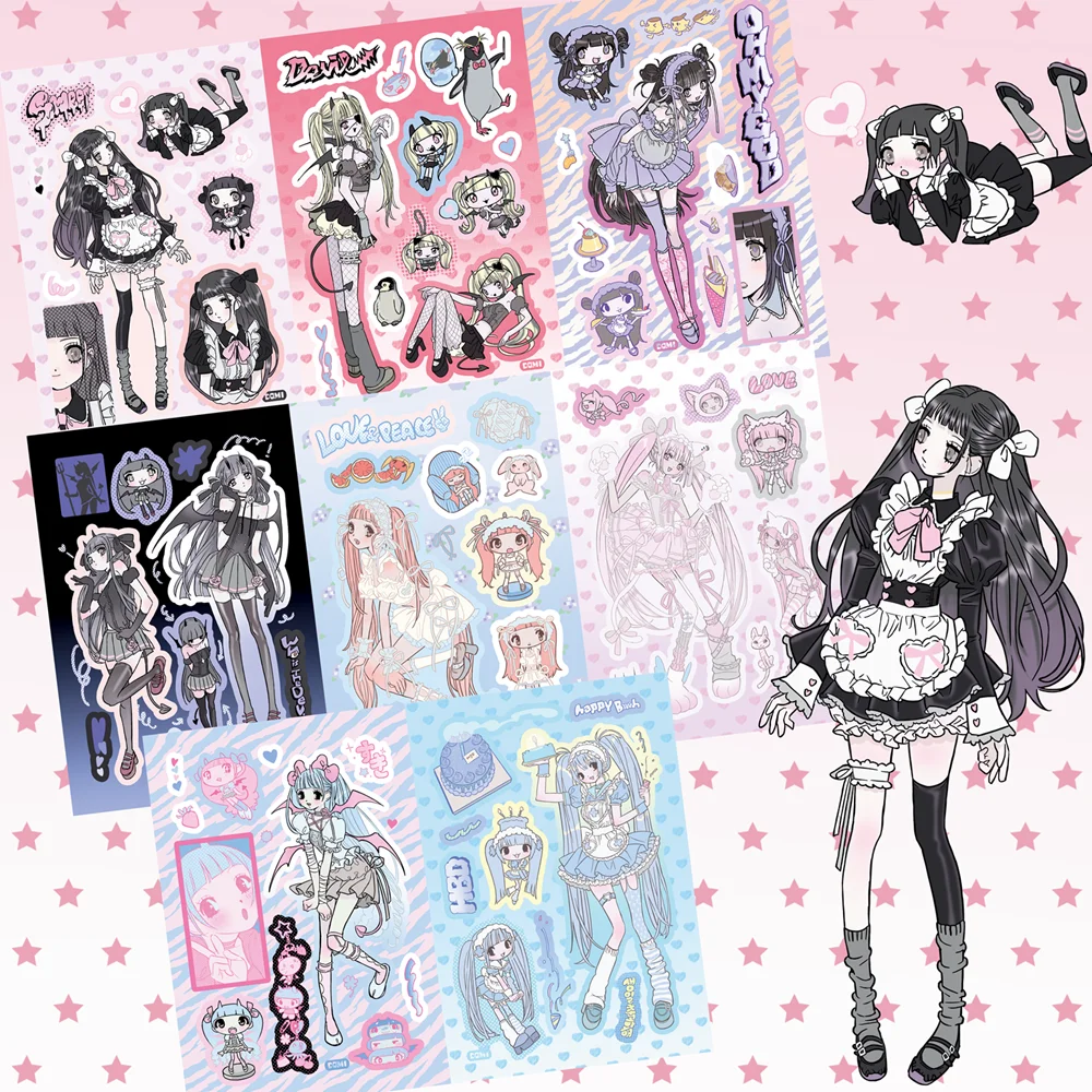 1/32PCS Korean New Domi Sticker Book Inner Pages Cute Girl Stickers Hand Account Notebook Diary Scrapbook DIY Decorative Sticker