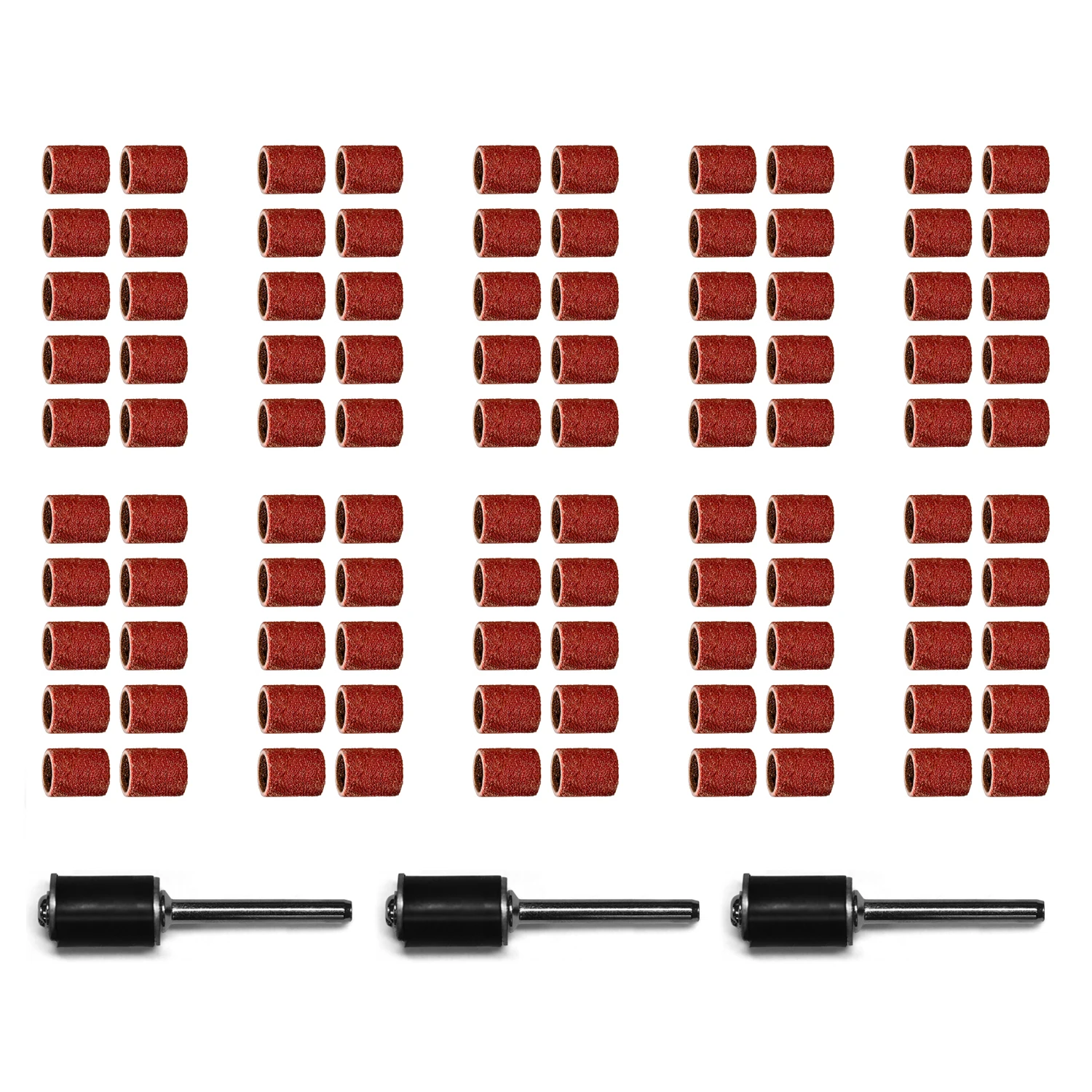 103PCS 9.5mm Grit 240 Sanding Drum Kit Sanding Drum Set with 2.35mm or 3.17mm Sanding Mandrels For Dremel Rotary Tool Polishing