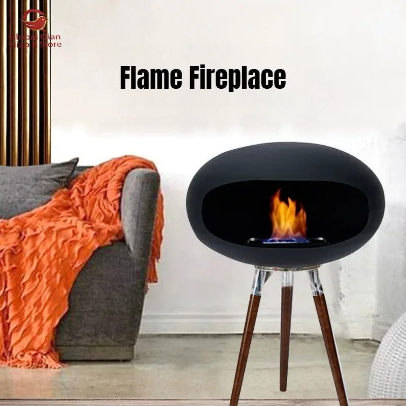 Ethanol Fireplace with Flames, Decor for Villas & Homestays, Household Living Room Heating Warmer, Modern Designer Ornament