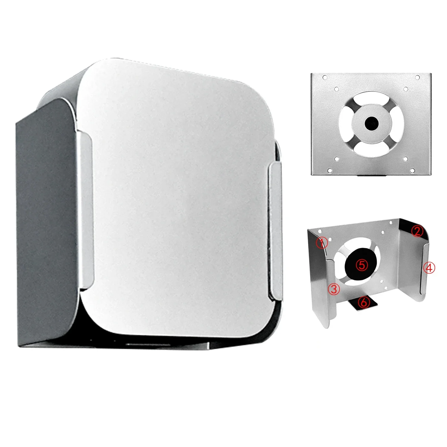 

Display Bracket For MAC mini M4 Host Metal Bracket Wall-Mounted, Under the Table, Monitor Triple-Use Stand with Screws DIY Stand