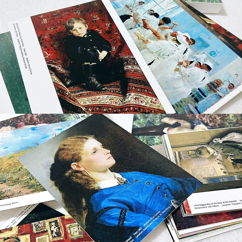 Ensemble de cartes postales de peinture à l'huile Repin Yefimovich, 30 pièces, cartes de vœux de Collection d'œuvres d'art de réalisme russe classique