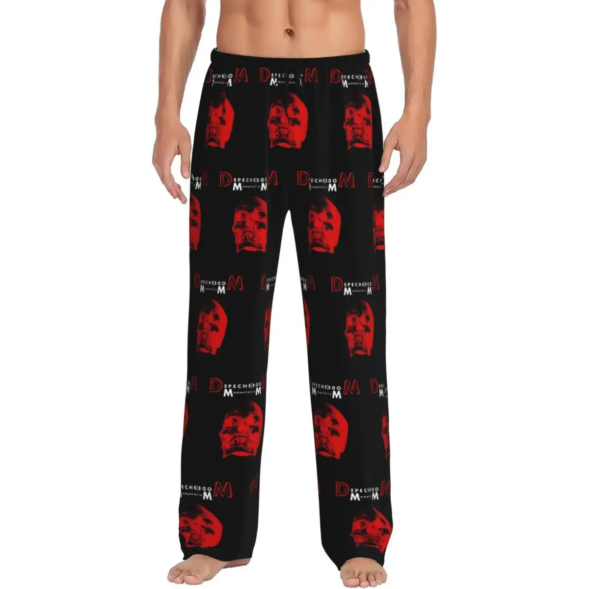 Custom Print Depeche Mode Pajama Pants Men's Electronic Band Sleep Sleepwear Bottoms with Pockets