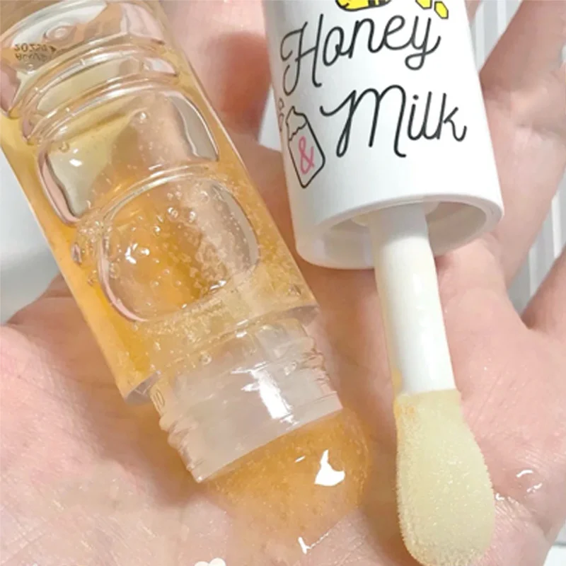 Milk Honey Peach Lip Gloss Moisturizing Anti-cracking Fades Lip Line Lip Oil Nourish Smooth Water Light Lips Care Mask Cosmetics