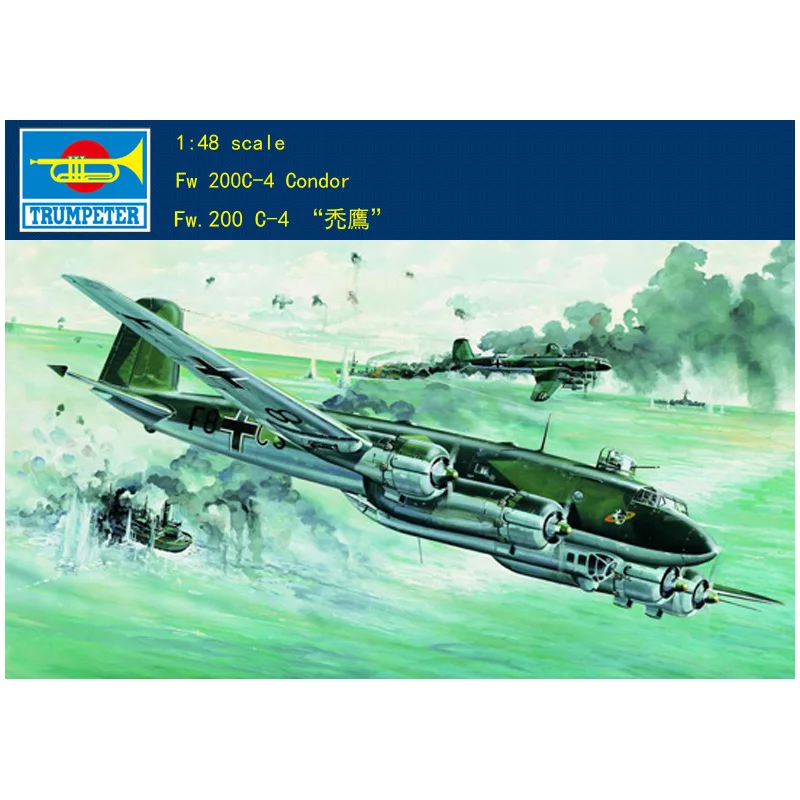 Trumpeter 02814 1/48 Focke-Wulf FW 200C-4 Condor Airplane Kit Static Model Building KIT Toys for Boys Gift TH05338-SMT6