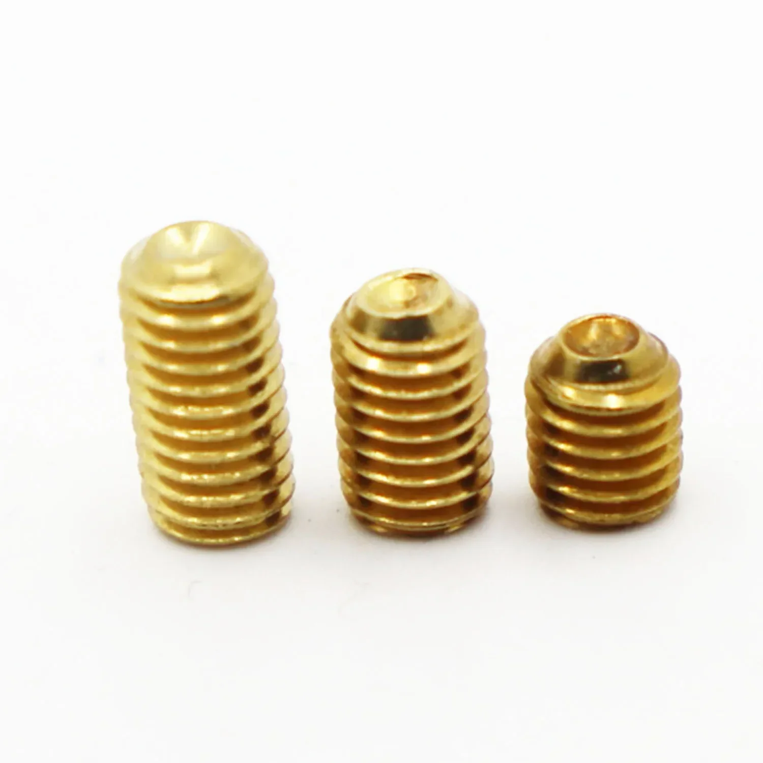 2-10pcs M2 M2.5 M3 M4 M5 M6 M8 M10 Brass Hexagon Socket Set Screws With Cup Point Grub Screw Bolts DIN916