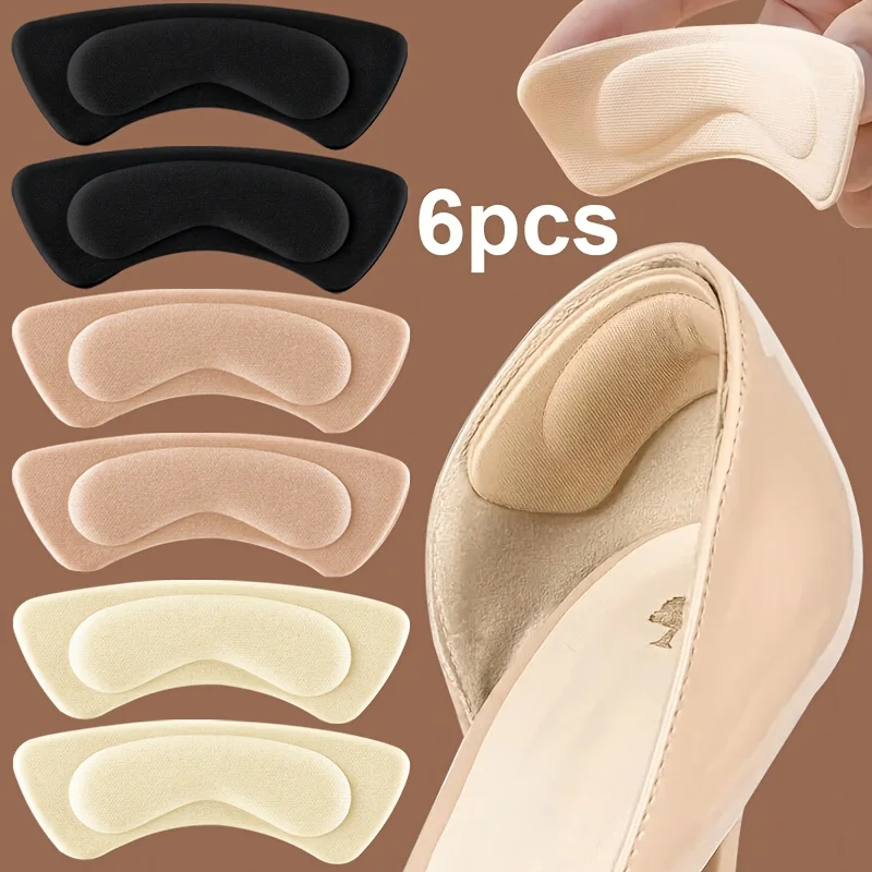 6 pares de plantillas acolchadas, forros de espuma antideslizantes que absorben los golpes para zapatos de tacón alto, botas, zapatos de vestir, comodidad durante todo el día, negro, blanco, beige