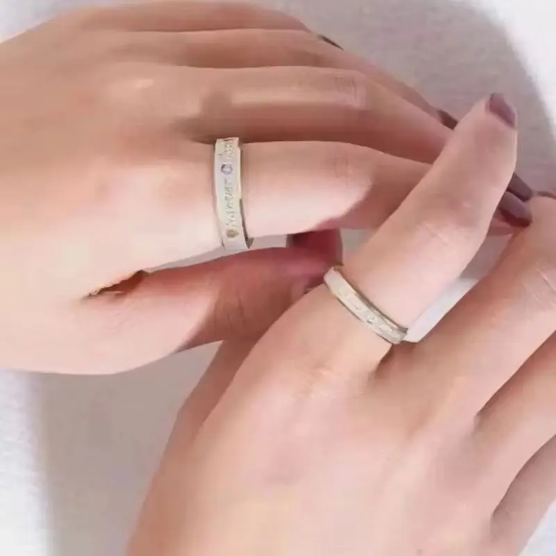 2026 New Forever Love Couple Ring For Women Men Heart Stainless Steel Wedding Ring Fashion Engaged Party Jewelry