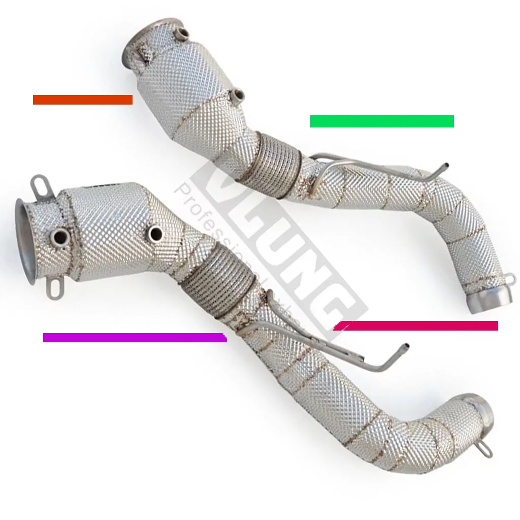 Stainless Steel Downpipe with Heat Insulation for McLaren P1 3.8T 2013-2015 High Performance Catalytic converter downpipe
