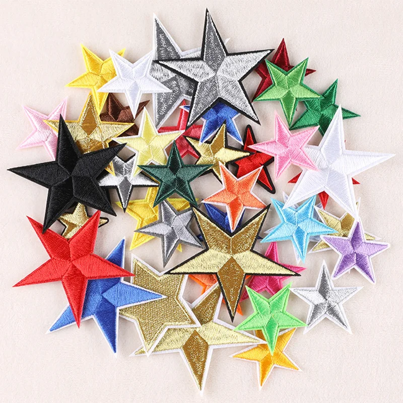 

Clothing Embellishment Patch for DIY Sewing with Five-pointed Star Stickers Appliques Punk Clothes Iron on Patches Badge