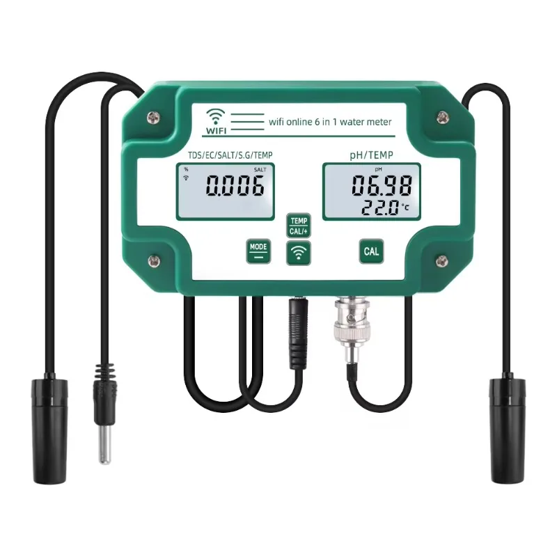 

Wi-Fi онлайн-детектор качества воды Многофункциональный измеритель кислотности 6 в 1 с гидропонным регистратором данных