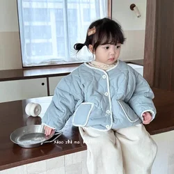 Girls Coat 2024 Winter Childrens Clothing Korean Style Girl Baby Foreign Style Double-sided Wear Thick Warm Cotton Clothes