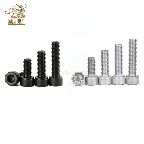 50 unidades M1.4 M1.6 M2 M2.5 M3 304 A2 acero inoxidable grado negro 12,9 DIN912 cabeza hueca hexagonal tornillo Allen L = 2-30mm