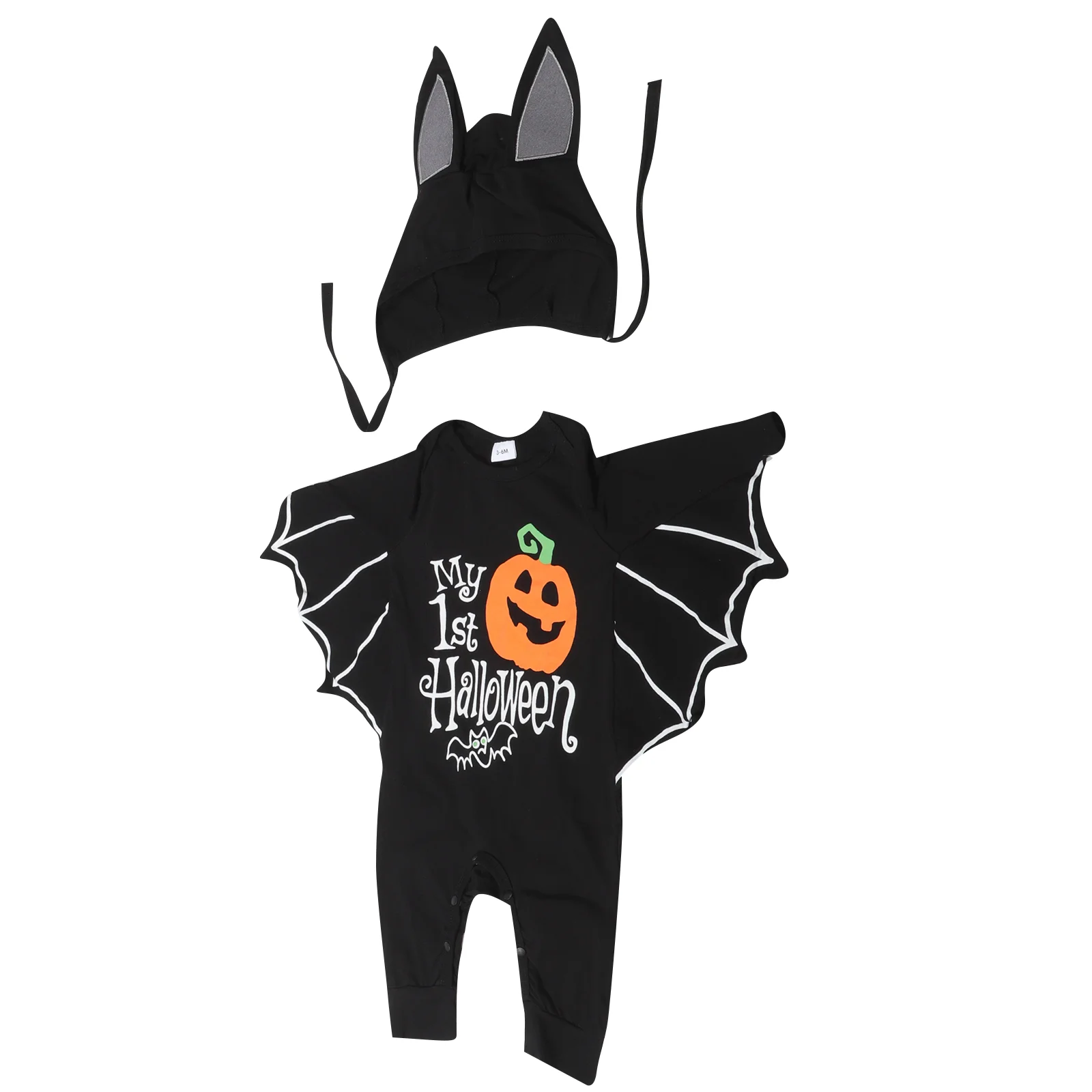 

Halloween Bat Conjoined Baby Harem Suit Girl Set Costumes Toddler Outfit Clothing Cosplay Infant Romper Fabric