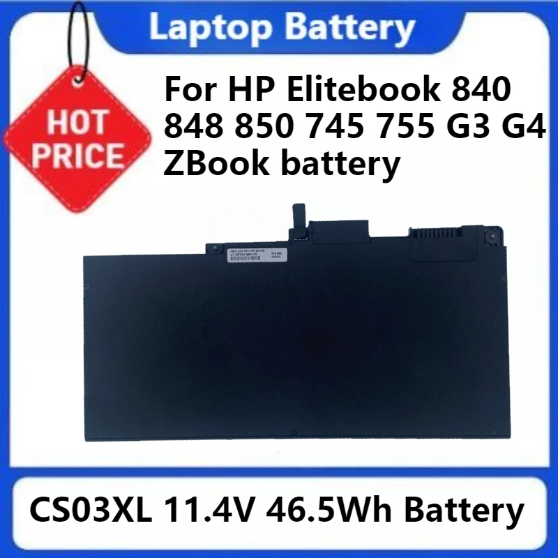 

CS03XL for HP Elitebook 840 848 850 745 755 G3 G4 ZBook 15u G3 G4 Series Laptop Fits HSTNN-UB6S 800231-141 800513-001 11.4V 46.5