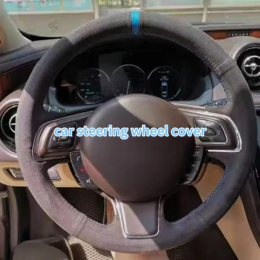

Car Steering Wheel Cover Suede Leather For Jaguar E-Pace 2017-2019 F-Pace 2016-2017 XE 2015-2017 Steering-Wheel Cover Wrap