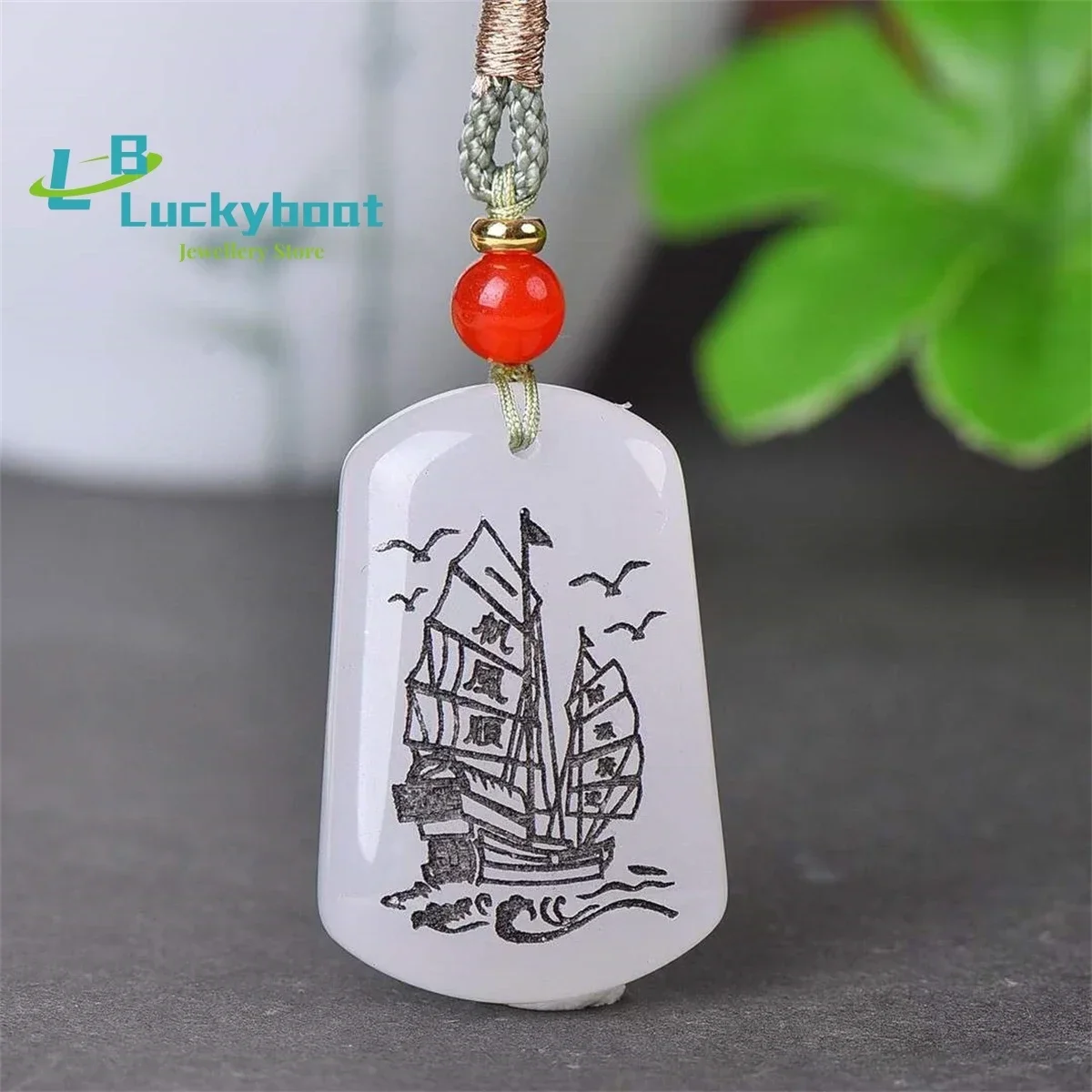 Natural Gold Silk Jade Smooth Sailing Pendant Simple and Personalized Exquisite Fashion Versatile for Men and Women
