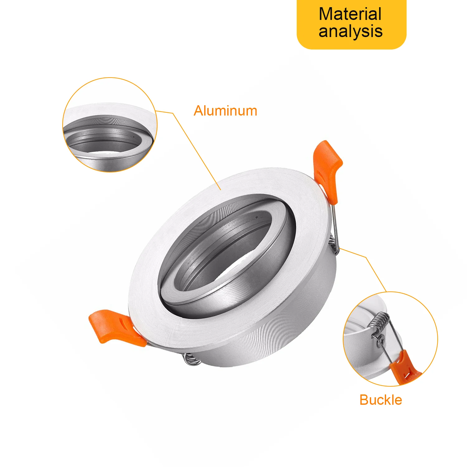 2PCS LED Recessed Ceiling Light Adjustable Frame for GU10  Fitting  Ceiling Spot Lights Fitting Fixture