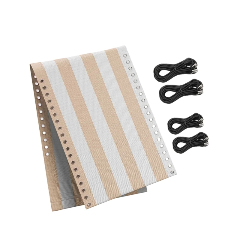 Chair Repair Fabric Set for Folding Seats Mesh Fabric Replacement Cloth 63 X 16.9 In with Side Eyelets & Cords for high quality