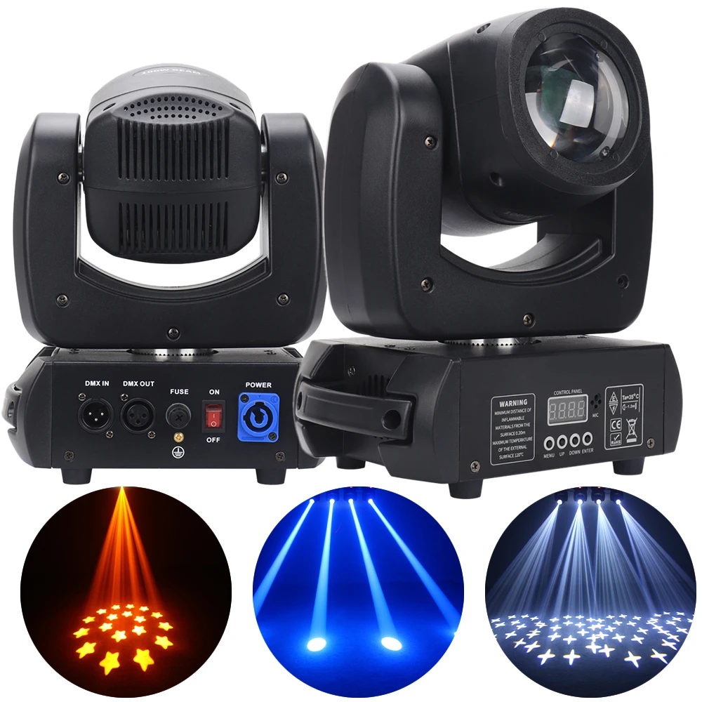 Spot Lumineux LED Lyre Mobile à Tête Mobile, Haute Luminosité, 100W, 18 Prismes par Contrôle 512DMX, pour DJ et ix
