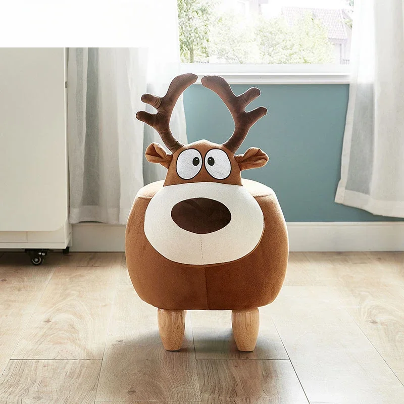 Home solid wood foot deer stool