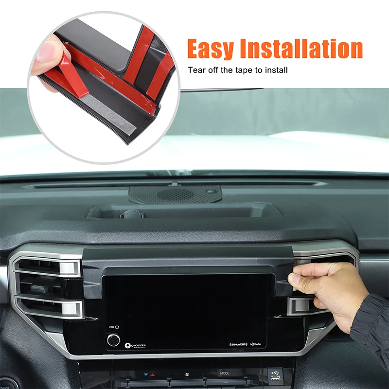 

ABS Black For Toyota Tundra Sequoia 2022+ Car Navigation Screen Visor Decorative Stickers Car Interior Protection Accessories