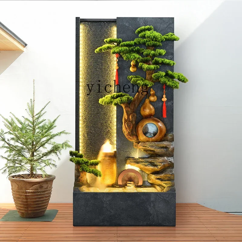 A30  courtyard villa water curtain wall flowing water ornament lucky screen rockery landscape