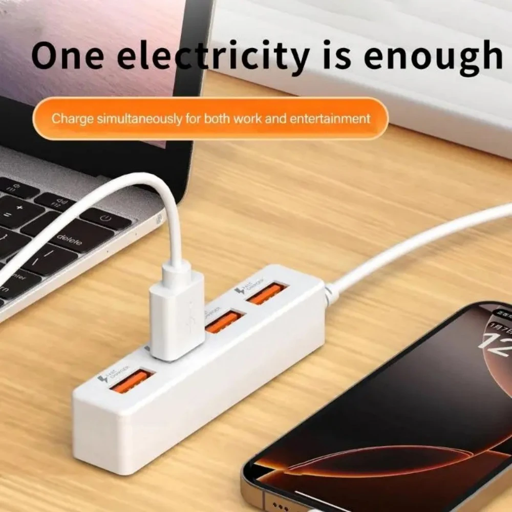 USB 2.0 4 Ports Plug Power Strip Charger USB Hub Multi-Port Socket Powered For PC Computer Accessories 30/120cm Extension Cables
