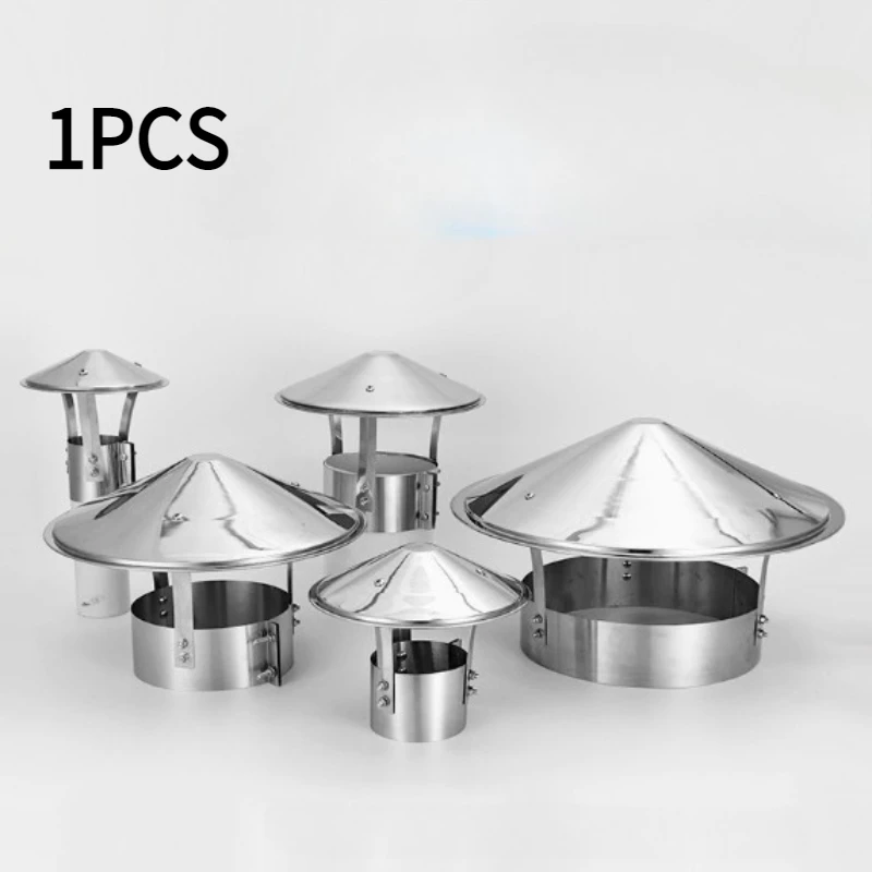 1PC  Chimney Cowl Cap roof rain cap chimney Exhaust Hood Stainless Steel Exterior Wall Air Outlet Stove Pipe Protector Cover