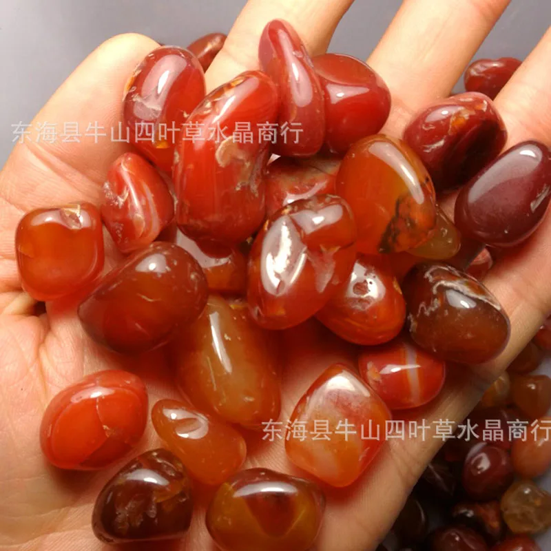 100g Natural Red Healing Gemstone Carnelian Polished Tumbled Gravel Stone Red Agate Crystal Reiki Minerals Home Aquarium Decor