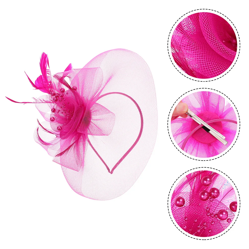 

2 Pcs Bridal Headwear Hair Accessories Wedding Grace Fascinators Mesh Party Headpiece Bride Decorations for Women Mini Tea Hats