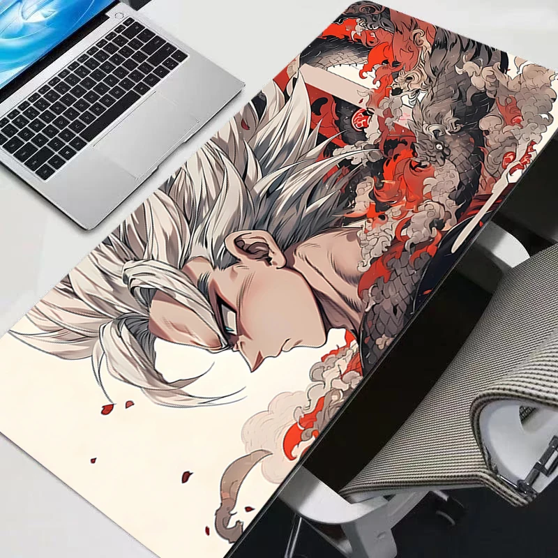 

Большой коврик для игровой клавиатуры, ноутбука, японский крутой аниме DBZ, коврик для мыши XXL, черный Dragon Ball Z, настольный коврик, ковер для ПК, геймера, подарок, коврик для мыши