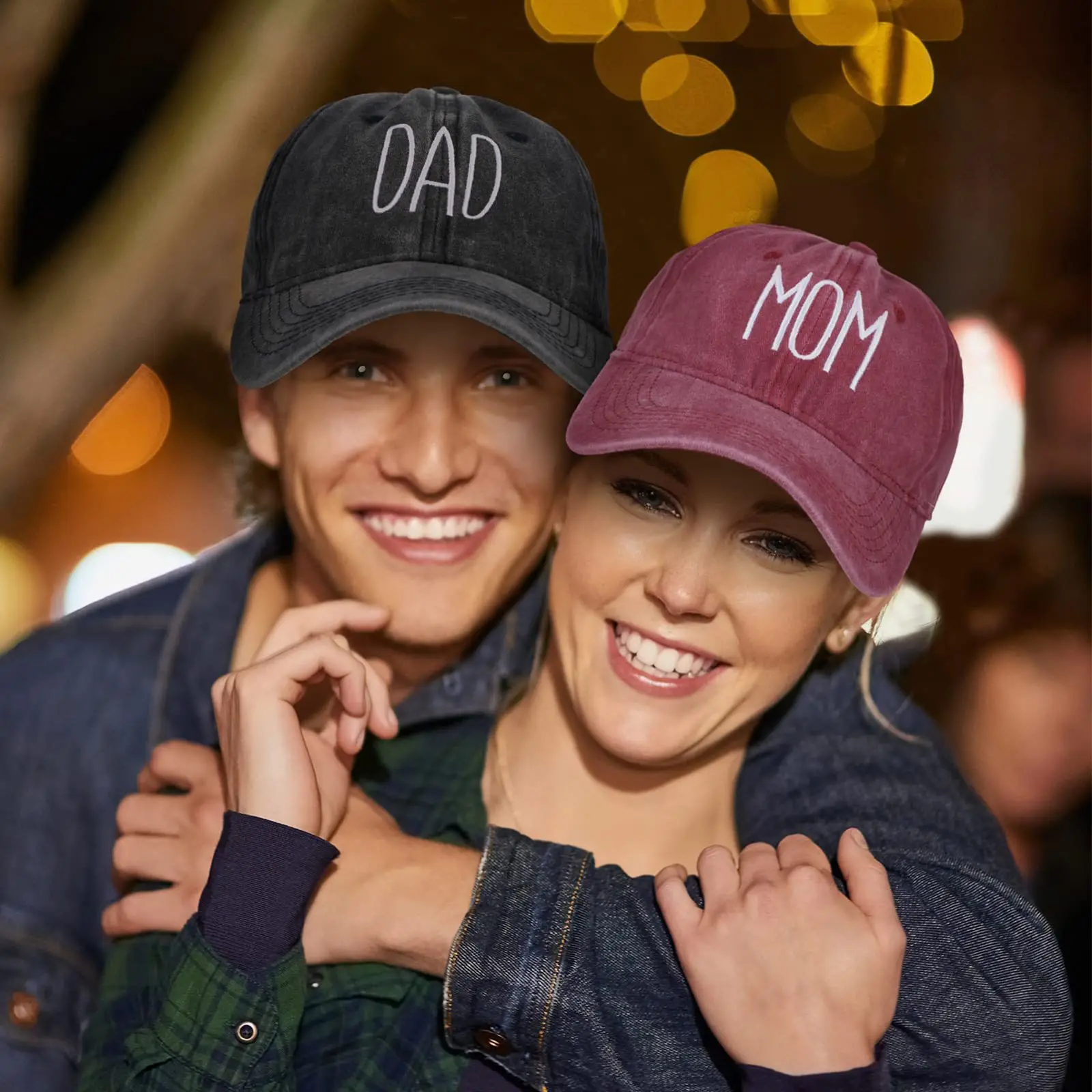 

Letter DAD MOM Embroidery Hats For Women Men Washed Cotton Baseball Cap Retro Casual Unisex Sports Sun Hat