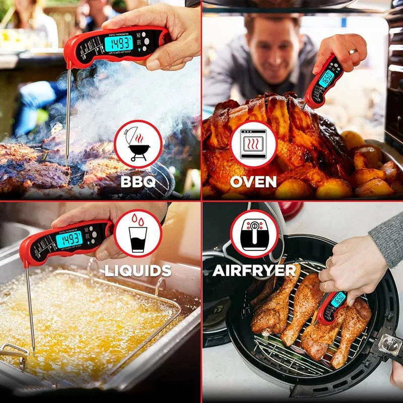 Grillers Instant Read Meat Thermometer For Grill And Cooking Best Waterproof Ultra Fast Thermometer Easy To Use