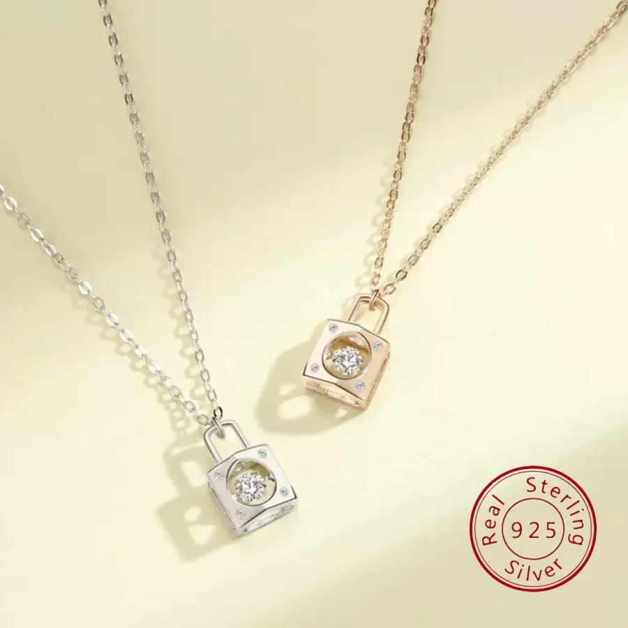 

Sterling Silver Necklace for Women with Heart-Shaped Lock Pendant Elegant and Delicate Necklace with Unique, High-End Design