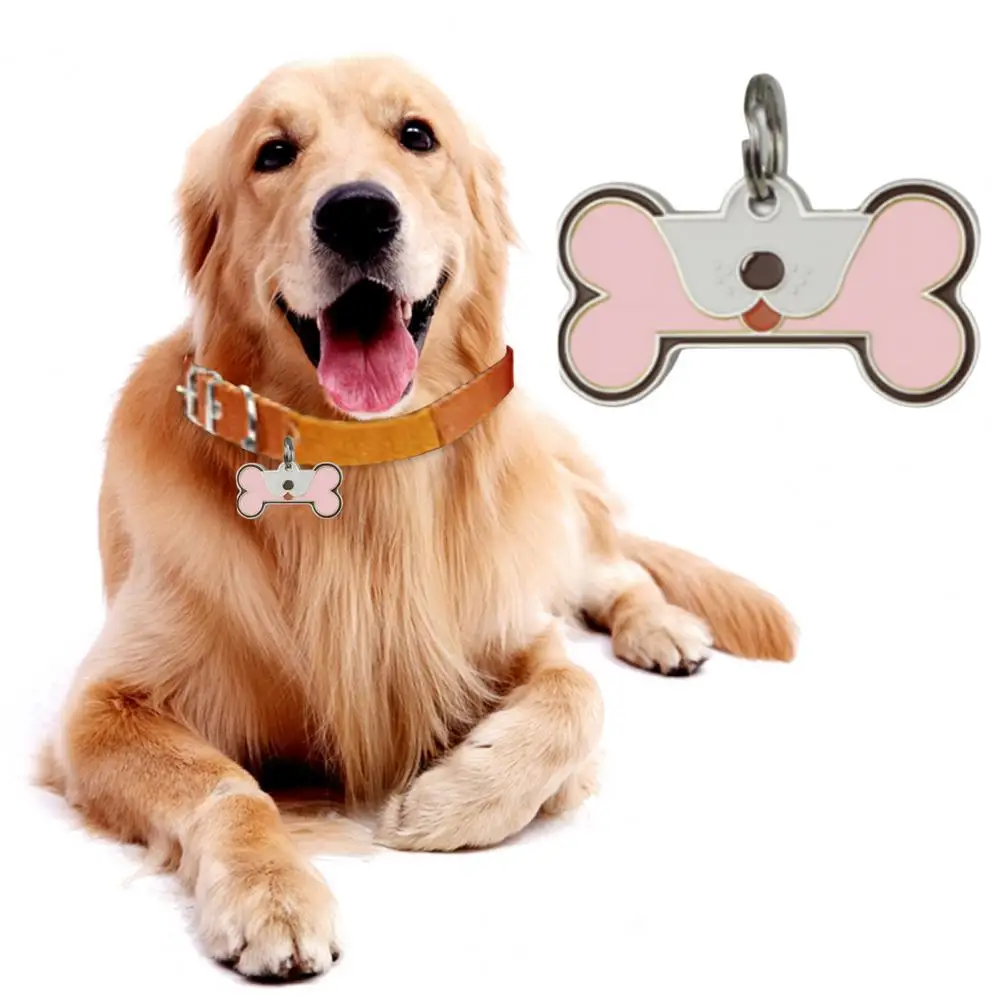 Pet ID Tag Exquisite Shape Rust-proof Zinc Alloy Bone Modeling Dog Cat Anti-lost Name Tags Pendant Engraved Tag Pet Supplies