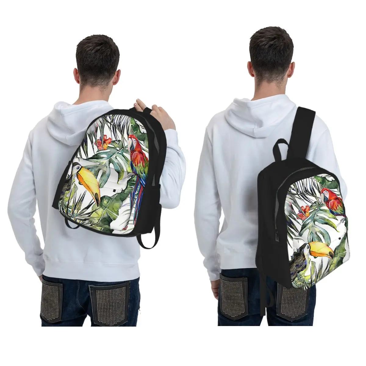 Tropical Jungle Backpack Boys Girls BookBag Children School Bag Laptop Shoulder Bags for Men Women