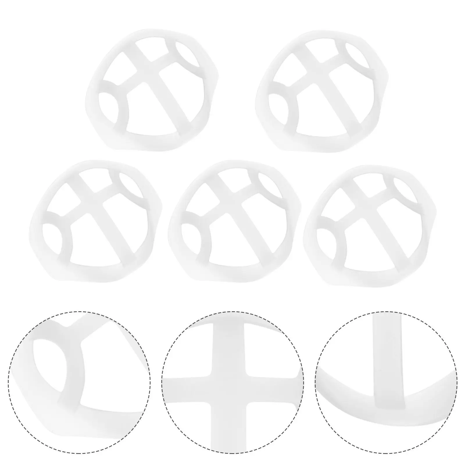 5Pcs Silicone Mask Internal Support Bracket for Kids Mask Breathing Space Prevent Lipstick Transfer Comfortable Fit