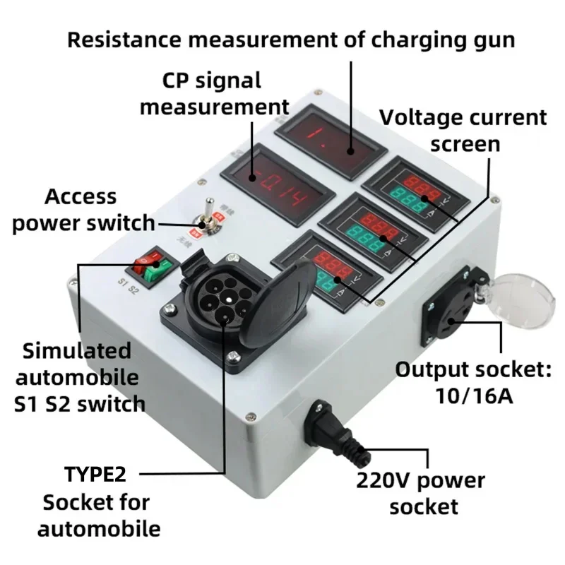 

Type 2 Testi EV Charger Tester for IEC Type 2 EV Charging Piles Testing with Resistive Load for Field Use