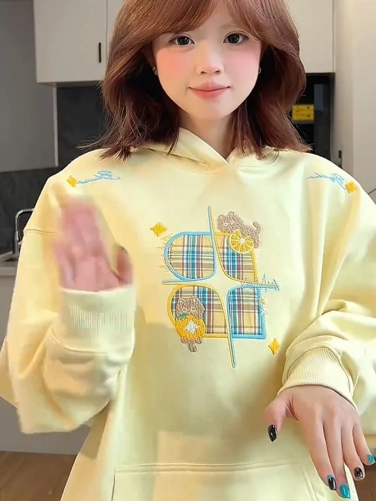 

Свободная повседневная толстовка с капюшоном в американском стиле, осень-зима, новый дизайн, универсальная шляпа для пар, женская модная уличная одежда