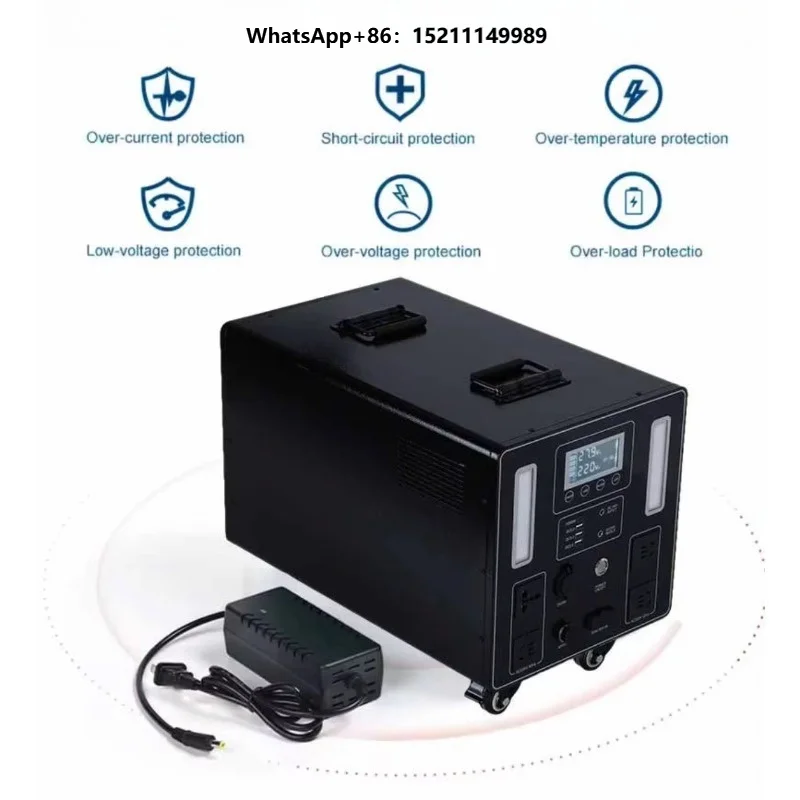 Solar Generator Portable Power Station 3000W LiFePO4 Battery Pure Sine Wave Inverter Solar Panel Home Outdoor Use