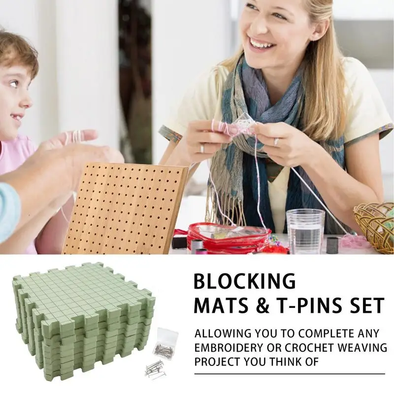 Foam Blocking Mats DIY Knitting Extension Kit Thick Precise Blocking Boards With T-Pins Knitting And Crochet Accessories #W0