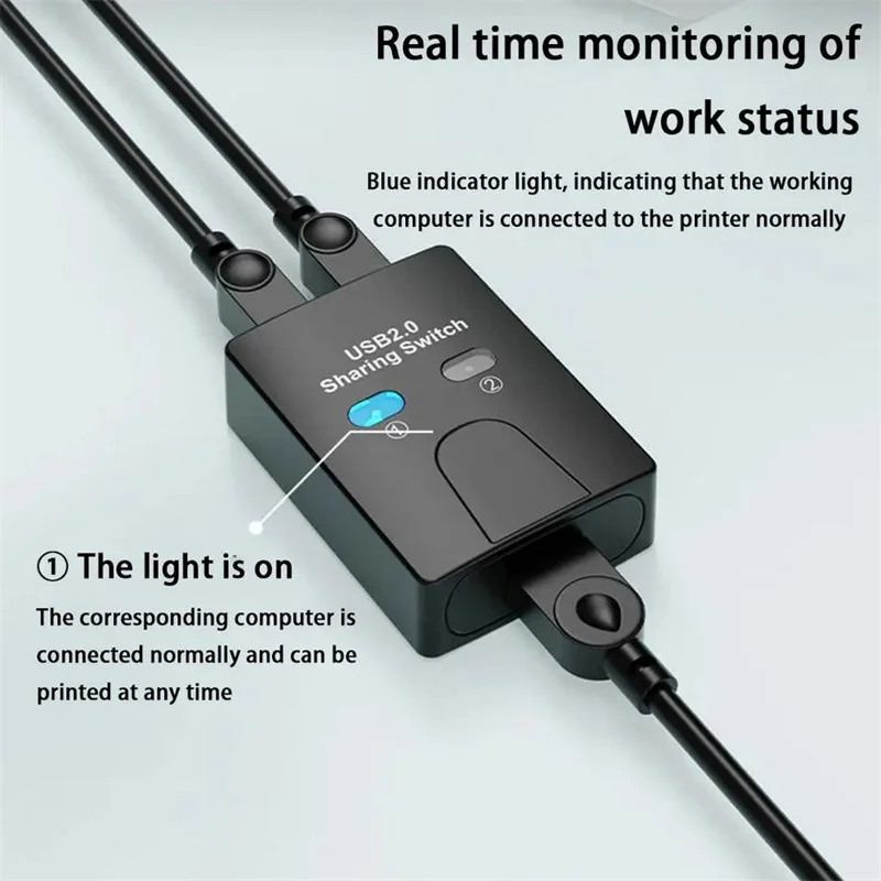 USB2.0 2 Ports Hub USB Switch Printer Sharer Two Computers Splitter U In Share Printer Disk Device Share 2 Usb USB 1out 1 H9S3