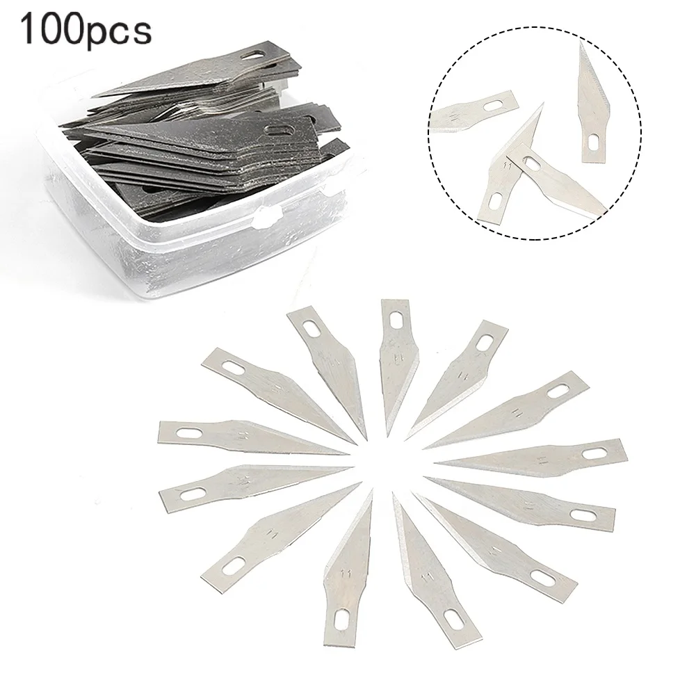 50/100pcs SK-5 Metal Engraving Blades Knifes Wood Carving Knifes DIY Fruit Food Scalpel-Craft Sculpture Cutting Tool 11#