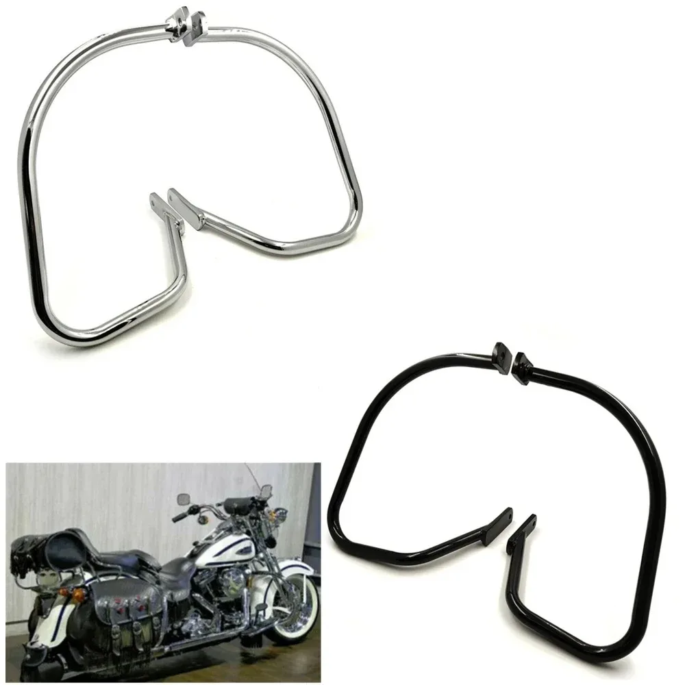 Rear Saddlebag Guard Crash Bar For Harley Davidson Softail Heritage Springer FLSTS 1997-1999 Aftermarket Motorcycle Parts Chrome